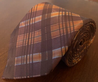 Corbata Van Heusen naranja hecha a mano para hombre L58”W3,50” Foto 1 de 4