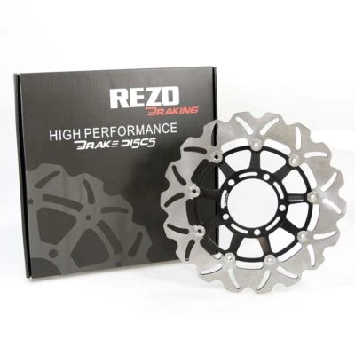 Disco rotor de freno delantero ondulado Rezo para Triumph Street Triple 675 07-10 Foto 1 de 4