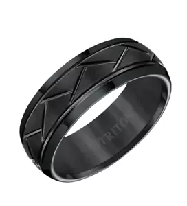 Triton Men's Ring Band 8mm Comfort Fit Tungsten Carbide Tread ZALES NWT $399 - Picture 1 of 5