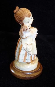 VTG Capodimonte Porcelain Girl Holding Puppy Dog by G Armani Florence Italy - Picture 1 of 9