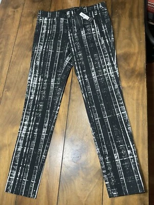 Banana Republic Sloan Fit Faux Leather Trim Slim Ankle Pants Black Size 2 - Image 1 of 4