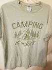 T-shirt homme gildan taille L Camping it's in tentes vert manches courtes