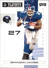 2007 Playoff NFL Playoffs Black Giants Football Card #65 Brandon Jacobs /199