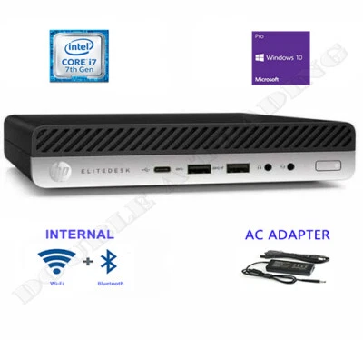 HP ELITEDESK 800 G3 Mini i7-7700 & up to 64GB RAM & 2TB SSD & Win10P & Wi-Fi+BT - Image 1 of 3