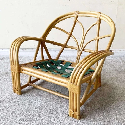 Boho Chic Bamboo Rattan Lounge Chair Cover