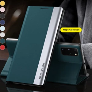 Slim Leather Flip Case Stand Phone Cover for Samsung Galaxy Note20 Ultra 10+ 9 8 - Picture 1 of 20