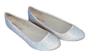 MADDEN GIRL TAZORR SHOES BLING/RHINESTONE/SPARKLE STUDDED BALLET FLATS SIZE 7 - Picture 1 of 5