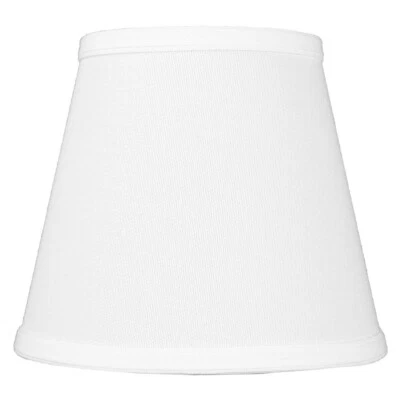 5x8x7 Empire Hardback White Linen Lampshade CLIPS-ON Regular Bulb - Image 1 of 4
