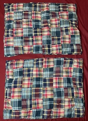 Conjunto de Madras Ralph Lauren Xadrez Shams University Layne Patchwork Padrão Raro - Imagem 1 de 4