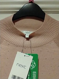 New Ladies Next Pink Sparkle FINE Knit Jumper Size  XS Tall BNWT - Picture 1 of 8