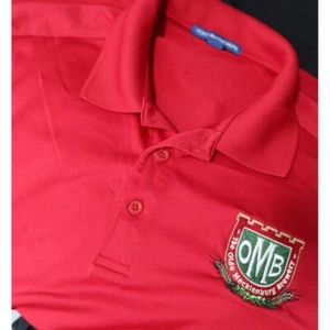 Polo OMB Old Mecklenburg Brewery Micro Brew Rojo Talla M Charlotte NC - Imagen 1 de 4