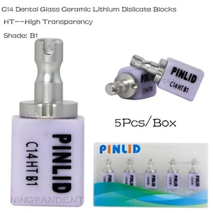Bloques displicados de litio cerámica de vidrio dental HT B1 C14 5 piezas Cerec Emax CAD CAM - Imagen 1 de 5