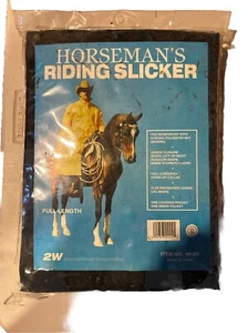 Horseman”s Riding Slicker Size XL Full Length Raincoat,2W Brand,NEW, XL,Black - Picture 1 of 3