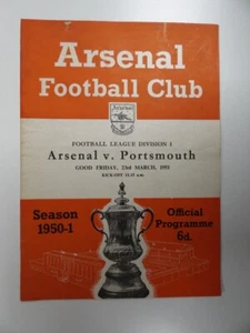 ARSENAL v PORTSMOUTH | 1950/1951 | DIVISION ONE | 23 MAR 1951 | UK FREEPOST - Picture 1 of 3