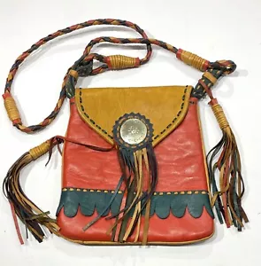 Vintage Four Winds Southwestern Style Fringed Handbag Colorful Morocco READ - Picture 1 of 19