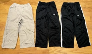 Lot Of 3 Boys Pants Black Nike Athletic Track & Boyz Tan Cargo Size 4T - Picture 1 of 8
