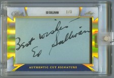 19 Leaf Pearl Ed Sullivan Autograph Cut Signature Auto #/3 Sullivan Show Beatles