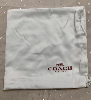 Cartera Coach Accesorio de Almacenamiento de Viaje Bolsa Blanca Bolsa para el Polvo 20x20 Foto 1 de 3