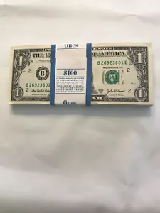 1 dollar bills, $100 Strap, year 2003A - Picture 1 of 1