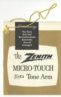VINTAGE 1960s ZENITH MICRO-TOUCH 2G TONE ARM BROCHURE! REVOLUTIONIZES TURNTABLES