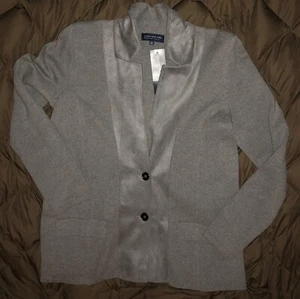 NWT WOMENS Jones New York Woman Gray Sweater Jacket 0X NEW - Picture 1 of 2