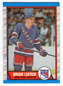 1989-90 O-Pee-Chee Rookie RC #136 Brian Leetch New York Rangers - Picture 1 of 2
