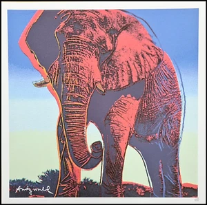 ANDY WARHOL * Elephant * lithograph * 50x50 cm * limited # 128/500 CMOA signed - Bild 1 von 9