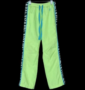 Girl's Justice Neon Green Track Pants Size 7 100% Polyester - Picture 1 of 4
