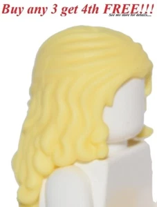 ☀️NEW Lego Minifig Hair Female Girl Yellow Long Light Blonde Braided Around side - Picture 1 of 4