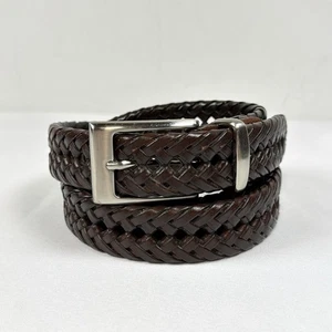 Dockers Gürtel Herren braun geflochten Leder geflochten silberne Schnalle Business Gr. 38-40 - Bild 1 von 9