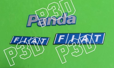 KIT TARGHETTA FIAT PANDA 141 84/03  1000 750 young clx LOGO STEMMA EMBLEMA - Image 1 of 2