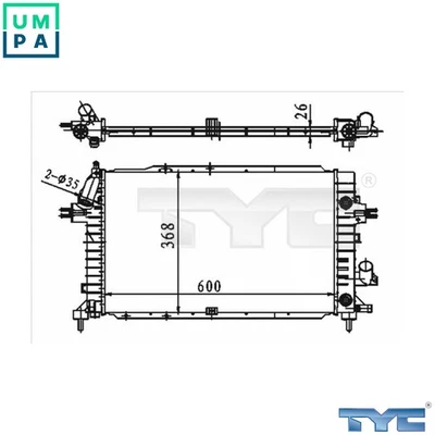 RADIATOR ENGINE COOLING 725-0046 FOR OPEL ZAFIRA/FAMILY/B/Box/Body/MPV 1.9L 4cyl - Image 1 of 4