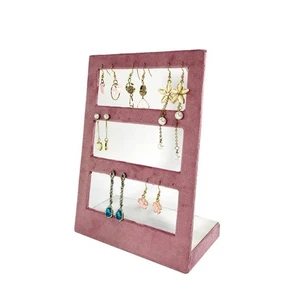 Velvet Jewelry Display Stand 24 Holes Sturdy for Store Stud Earrings Organizer - Picture 1 of 24