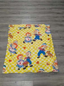 Raggedy Ann & Andy Dog Yellow Thermal Waffle Weave Blanket Bobbs Merrill Baby - Picture 1 of 10