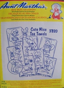 Tante Marthas 3820 SÜSSE MÄUSE Wochentage Geschirrtücher Stickerei Transfermuster - Bild 1 von 2