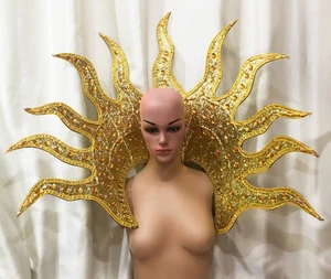 DaNeeNa B1108 The Shine Brightly SUN Fire Pageant Vegas Drag Dance Showgirl - Picture 1 of 5