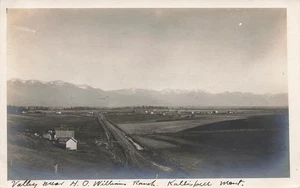LP13 Kalispell Montana Valley in der Nähe von H. O. Williams Ranch RPPC Postkarte - Bild 1 von 2