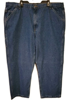 Pantalones de mezclilla Saddlebred Carpenter nuevos con etiquetas para hombre 48x32 grandes y altos azules algodón lavado oscuro  Foto 1 de 4