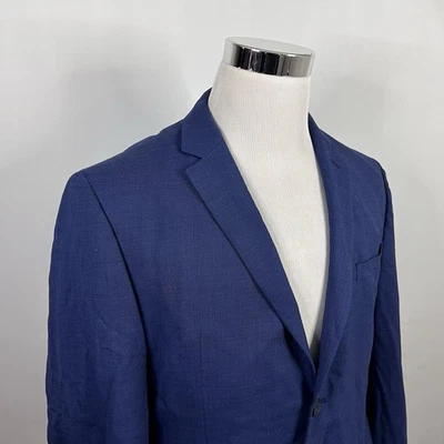 Abrigo Deportivo Original Penguin 42R Mezcla Lana Azul Dos Botones Forrado Doble Ventilación Foto 1 de 4