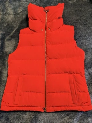 Talbots Vest Women's Small Petites Red Duck Down Puffer Basic Full Zip duck down - Image 1 of 4