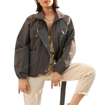 Chaqueta de lona utilitaria con cinturón manga Dolman Mare X Anthropologie talla pequeña Foto 1 de 4