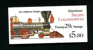 BK216 2847a 2847 Steam Locomotives Complete Booklet of 20 29¢ Stamps MNH - Picture 1 of 5
