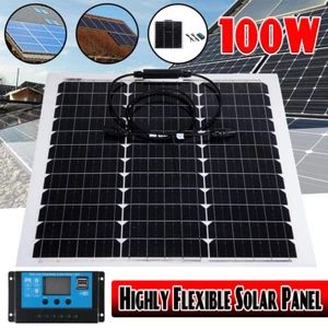 100 WATT Solar Panel Kit 12V Battery Charger 10A Controller Caravan Boat Outdoor - Picture 1 of 10