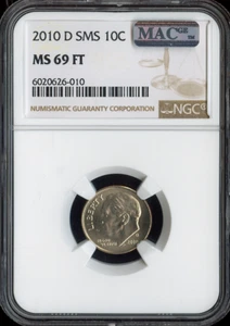 2010 D Roosevelt Dime NGC MS 69 FT SMS Satin MAC QUALITY✔️ - Picture 1 of 2