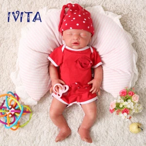 IVITA 18'' Eyes Closed Weak Silicone Reborn Baby Girl Premie Silicone Doll - Picture 1 of 11
