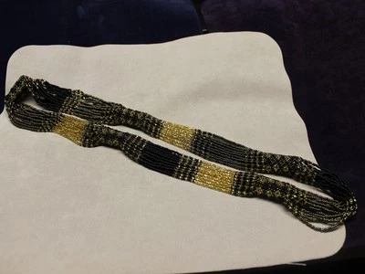 Rocailles Kette Perlenkette Glasperlen schwarz/gold 10.000 Perlen, ca. 81cm neu! - Bild 1 von 4