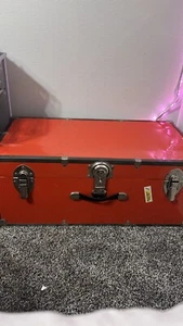 Long lock Red Chest/Trunk (30 Inches Wide And 12 Inches Tall) - Picture 1 of 5