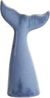 Ceramic Flower Blue Vase Whale Tail Statue Ocean Decor Sculpture 21cm Sculpture