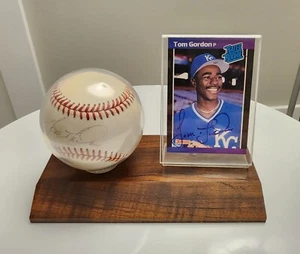 Tom Gordon Auto 1989 Donruss Rated Rookie #45 + Signed Autographed Baseball - Picture 1 of 1