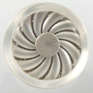 Silver Plastic Garment Button 1.1in Geometric Pattern 792C - Picture 1 of 5